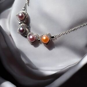 The Pearl Collection Orchid & Vine Clover Good Luck Pendant Necklace